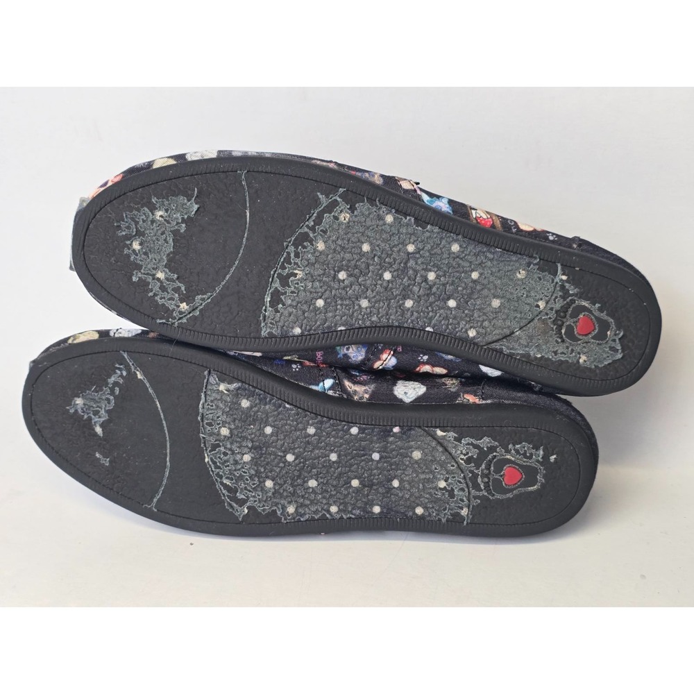 BOBS by Skechers Women's Shoes Size 8.5 Black Canvas Slip On Dogs Ballets‎ - Picture 8 of 11